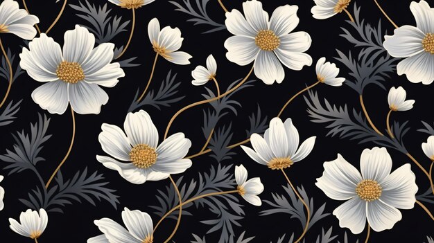 Dark seamless floral pattern
