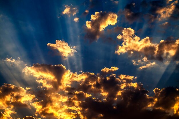 Dark and Shiny Soft Clouds on Sky Seasonal Weather Concept