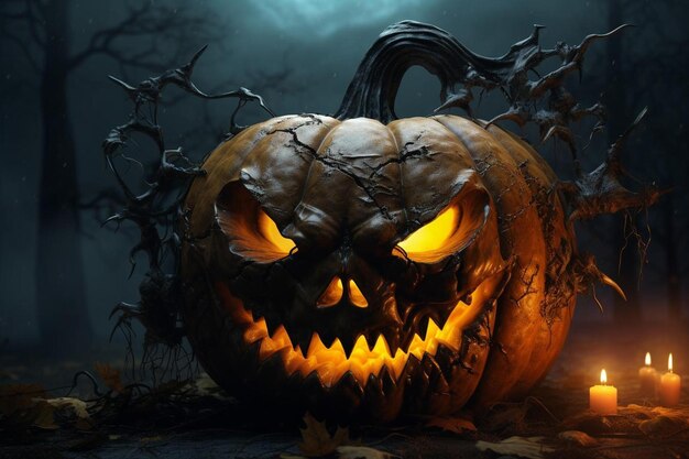 Premium AI Image | the dark side of the pumpkin