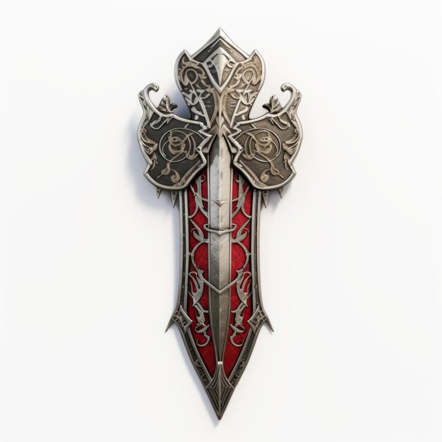 Photo dark silver and red slaying sword 3d model for xbox 360 graphics