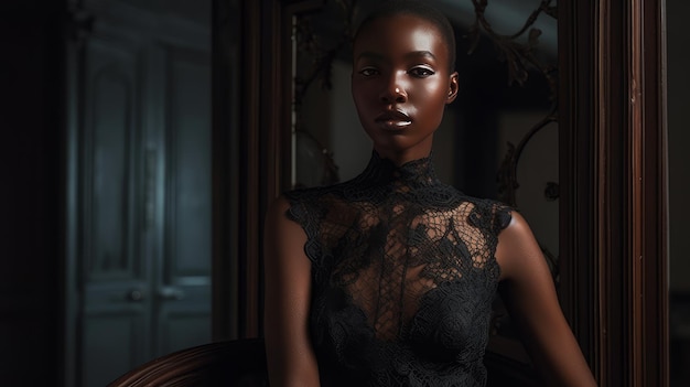 Dark skinned model Isabella photo shoot generative AI