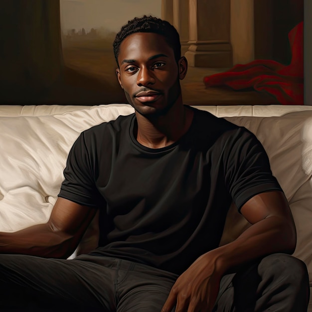 dark skinned swedish man on a casual sofa