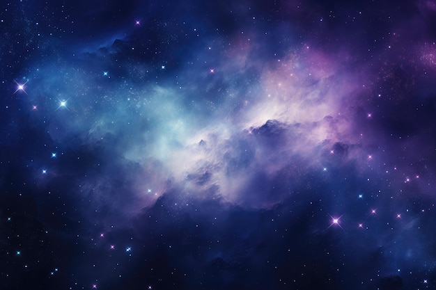 a dark space background with stars and nebula.