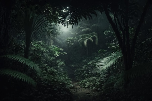Темный жуткий лес