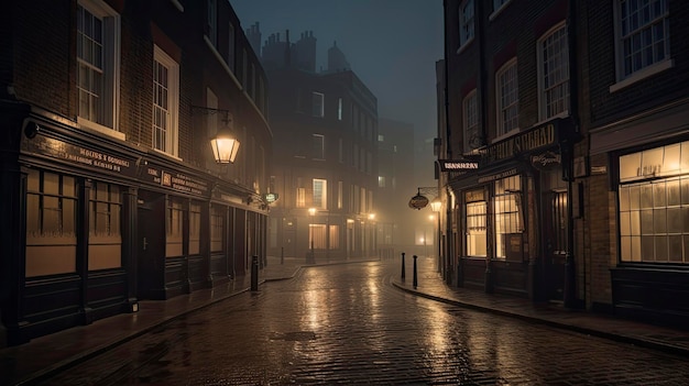 A dark street in london