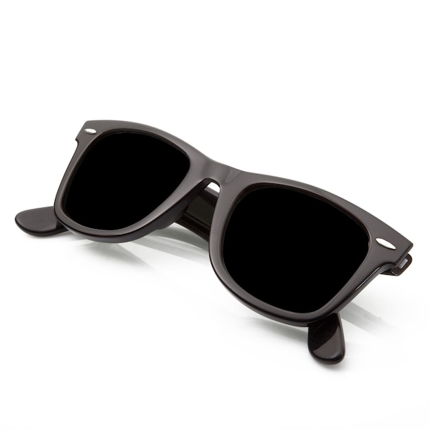 Dark sunglasses in white background