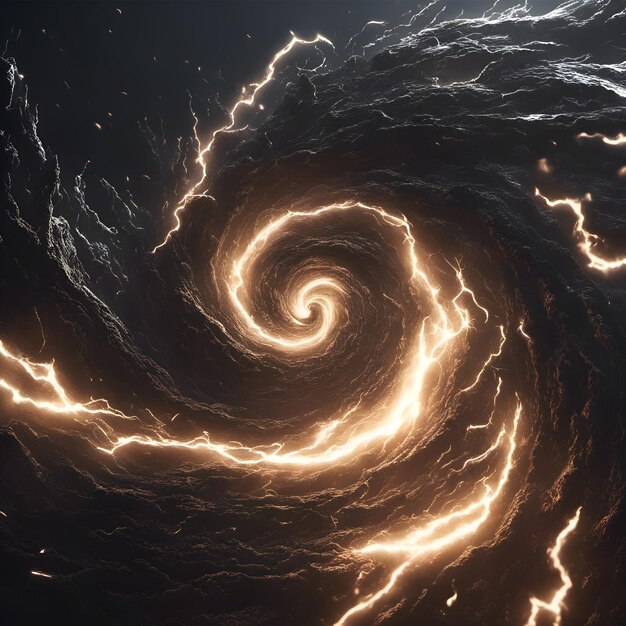 Photo dark swirling electric storm