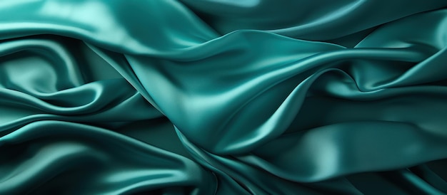 Dark teal green silk satin