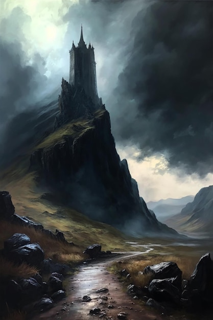 The dark tower of the mountain