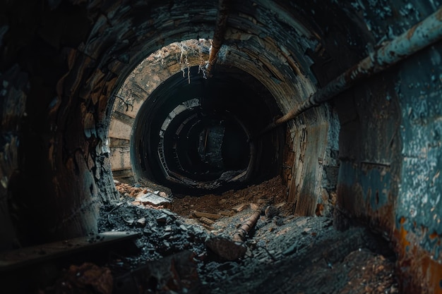 Dark Tunnel With Rust