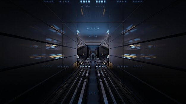 Photo dark tunnel with square entrance 4k uhd 3d illustration