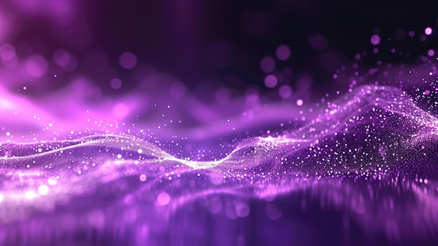 Темно-фиолетовый фон с некоторыми текущими светлыми декорациями магического стиля 4k