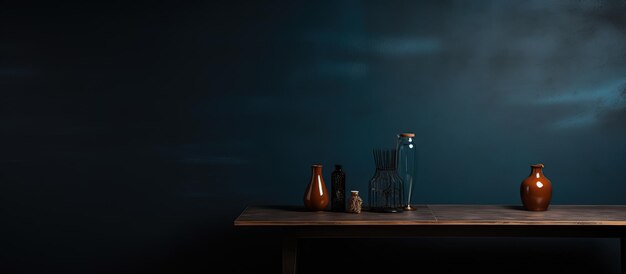 Photo dark wall background empty workplace