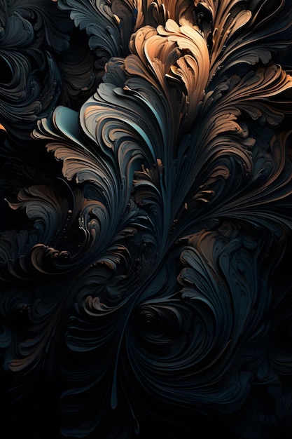 A dark wallpaper with a pattern of waves and a dark background.