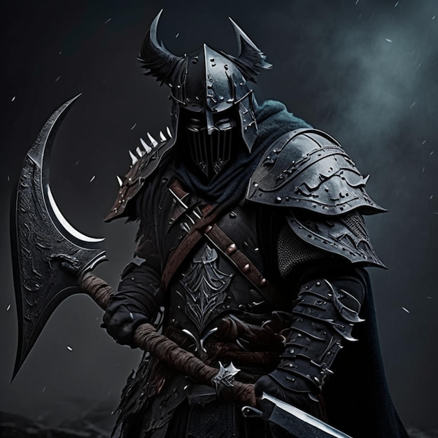 Dark warrior with axe