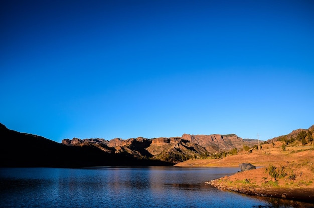 Dark Water Lake in Gran Canaria Canary Islands Spain