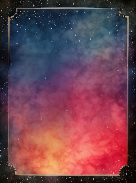 Photo dark watercolor vintage paper with border texture neon astronomy stars