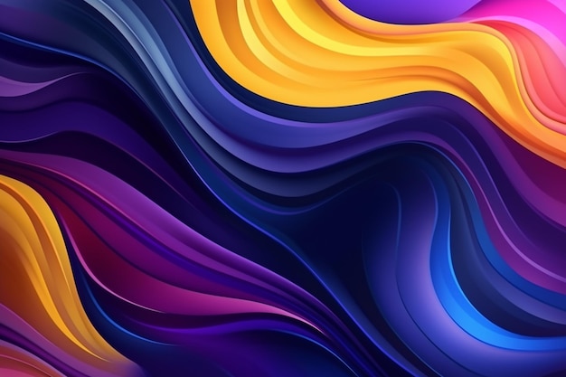 Dark wavy background with colourful liquid effect