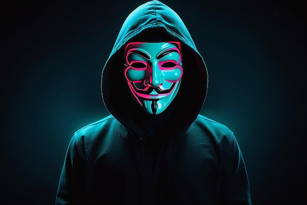 Dark Web-hooded hacker cyberoorlogconcept