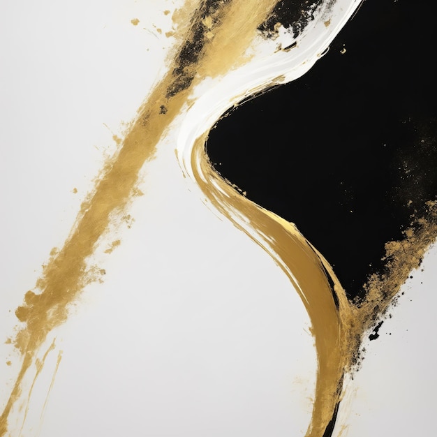 Photo dark white and gold painting abstract background