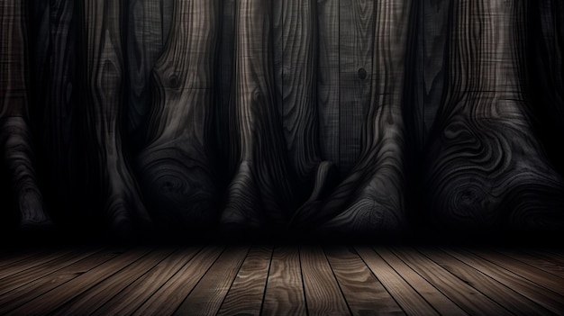 Dark wood background design Generative AI