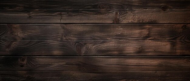 Dark wood rough texture background Horizontal boards fence banner