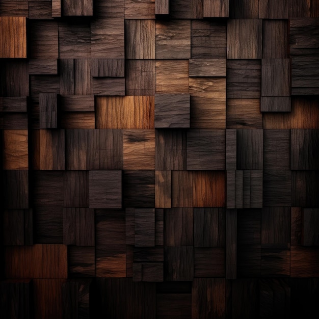 Dark wood texture veneer background Generative AI