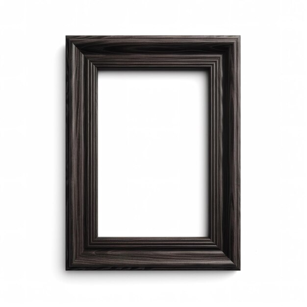 Dark wooden empty wall painting frame