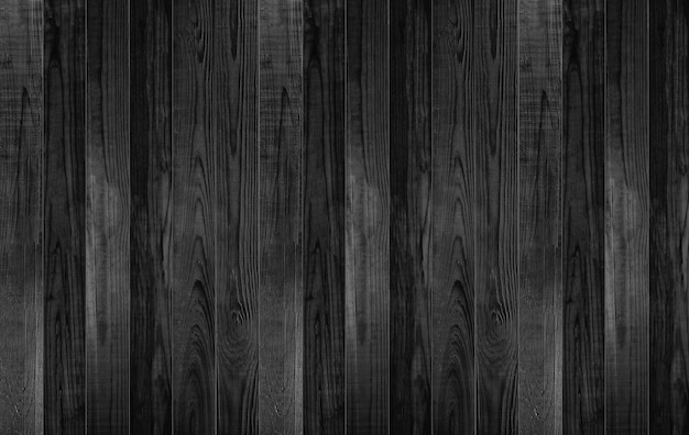 Dark wooden wall of black and white color of interior decoration background