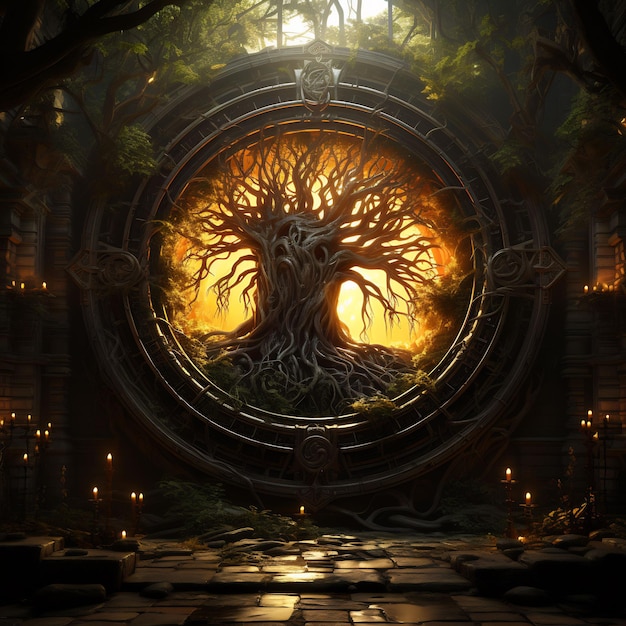 Dark World Tree and Discover a 매혹적인 걸작 Venture Book Cover Wall Art POD Epic Beauty