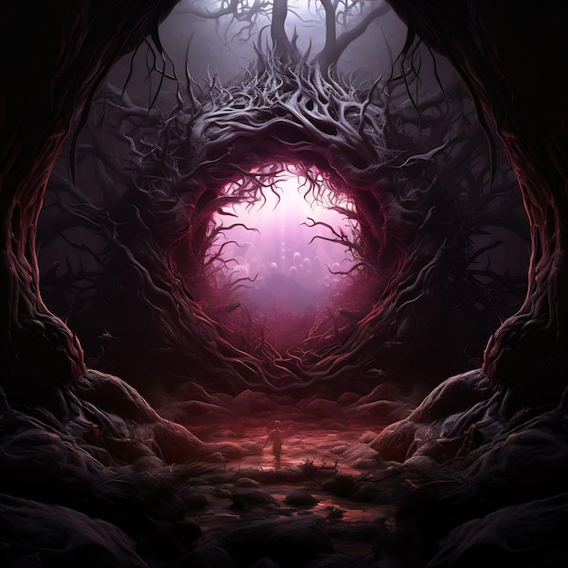 Dark World Tree and Discover a 매혹적인 걸작 Venture Book Cover Wall Art POD Epic Beauty