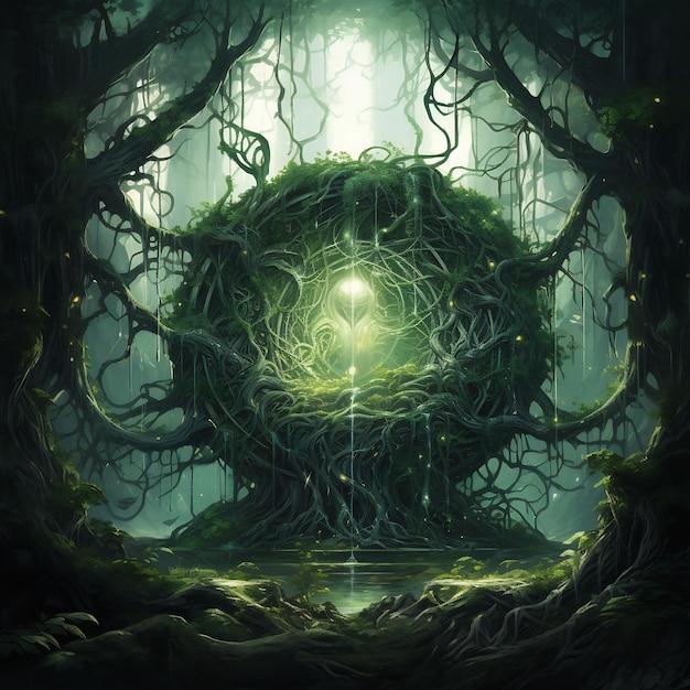 Dark World Tree and Discover a Captivating Masterpiece Venture Book Cover Wall Art POD Epic Beauty