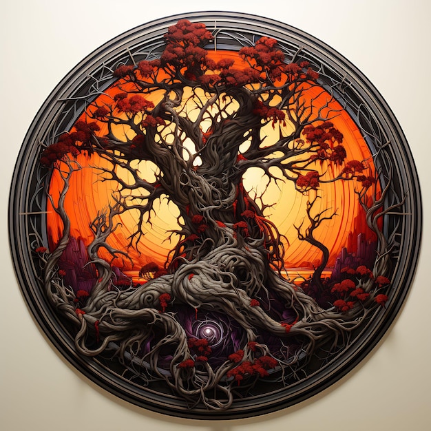 Dark World Tree and Discover a Captivating Masterpiece Venture Book Cover Wall Art POD Epic Beauty