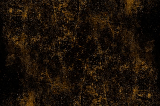 Dark yellow color abandoned old concrete wall surface for texture background