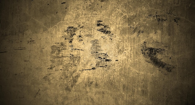 Dark yellow concrete scary for background Yellow wall halloween background concept Horror cement texture