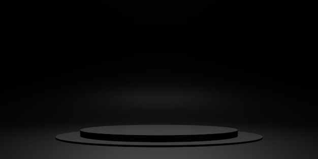 어두운 ZEN 개념 무대 팔레트 간단한 원형 기본 현대 추상적 인 배경 3d 그림