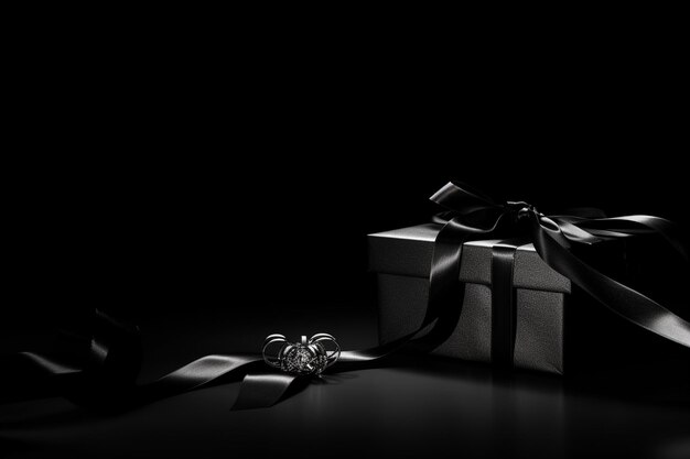 Darkened Delight Black Open Gift Box photo