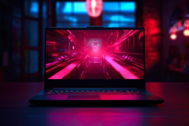 Темный технический черный экран и красные оттенки