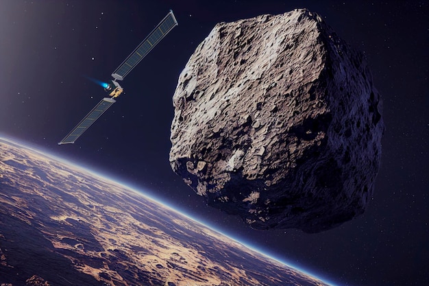 DART Asteroid Deflection Test Mission This image elements furnished by NASA 3d rendering