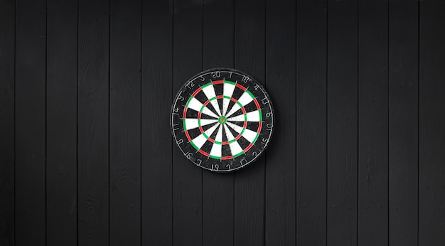 Photo dart board on a wooden wall