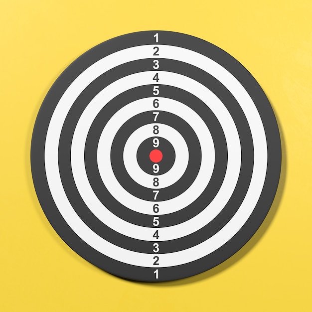 Dart Target on Yellow Background