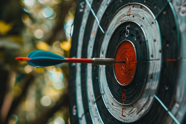 Dart Throw Strikes Bullseye on Traditional Dartboard