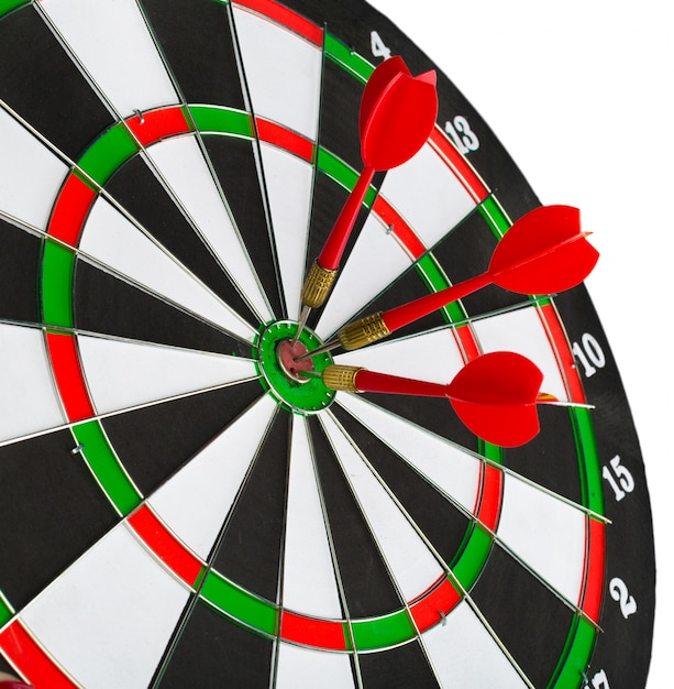 Dartbord met darts