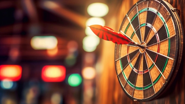 darts arrows in the target center