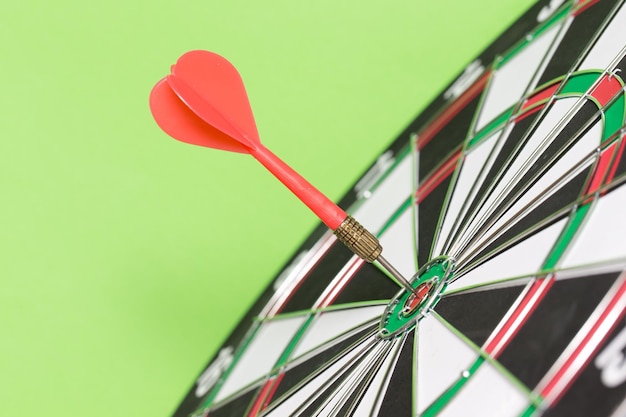 Darts arrows in the target center