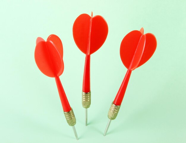 Darts on blue background