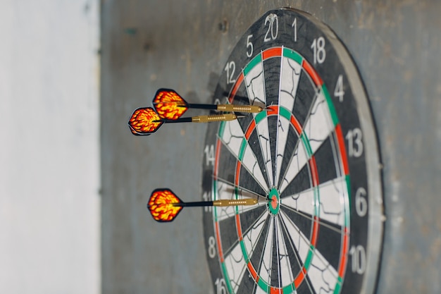 Darts game. Dart and target.