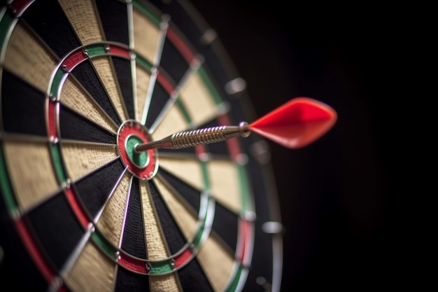 Darts hitting the bull's eye High accuracy concept