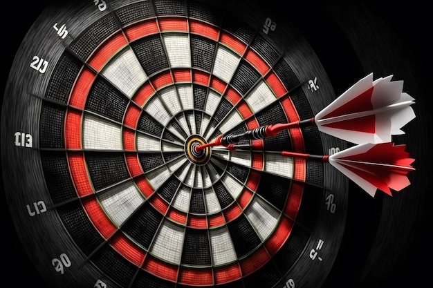 The darts isolated on black background Neural network AI generated