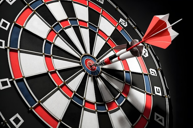 The darts isolated on black background Neural network AI generated